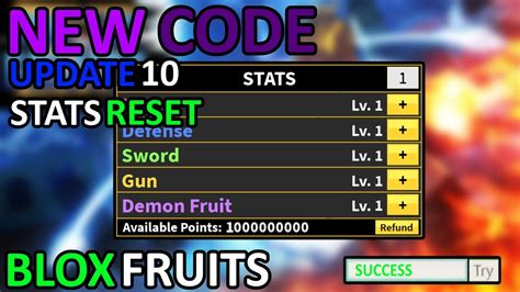 Blox Fruits Reset Stats Codes. . Blox fruits stat reset